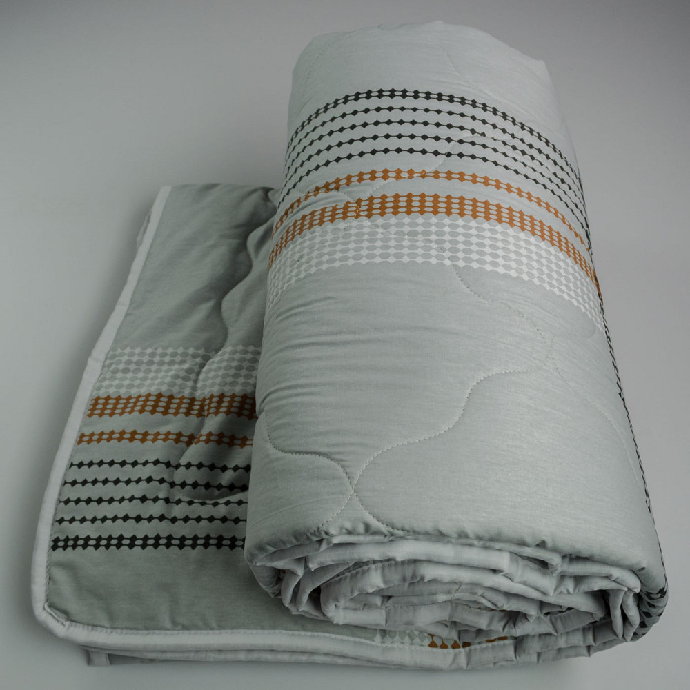 Ковдра конопляна зимова Сатин Горес YouStar полуторна 140х210 см (Сірий) Суми - фото 5