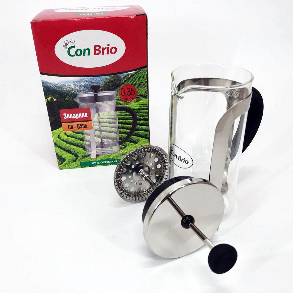 Френч-пресс из качественого материала Con Brio CB-5535 350 мл, Качественный заварочный чайник с прессом EV-34 Львов - изображение 7