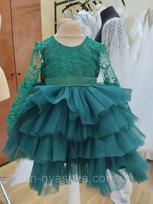 Пышное изумрудное платье на годик на 1-2 года Кривой Рог - изображение 1