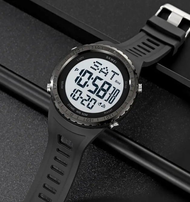 Годинник чоловічий наручний спортивний Skmei 2192 (Чорний з білим) Вінниця - фото 5