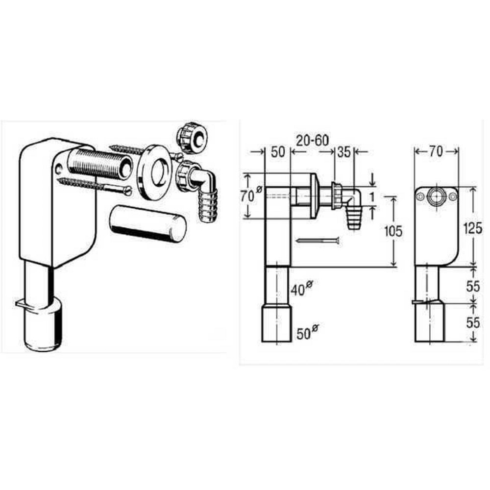 Сифон для стиральной машины VIEGA 50/40 скрытого монтажа 452452 (000006443) Киев - изображение 2