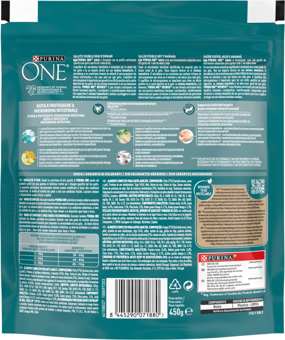 Сухой корм PURINA ONE Adult (Эдалт) для взрослых кошек, комплекс Bifensis, с курицей, 450 г Киев - изображение 2