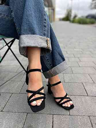 L&M Босоніжки жіночі L&M F132-2 чорні (літо, еко-замша) (5856) Коломия