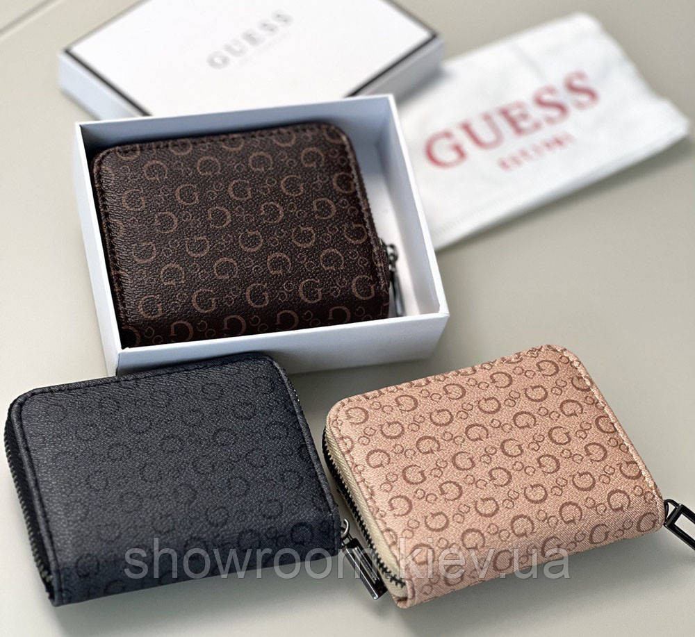 Женский маленький кошелек Guess (7595-1) beige Киев - изображение 4