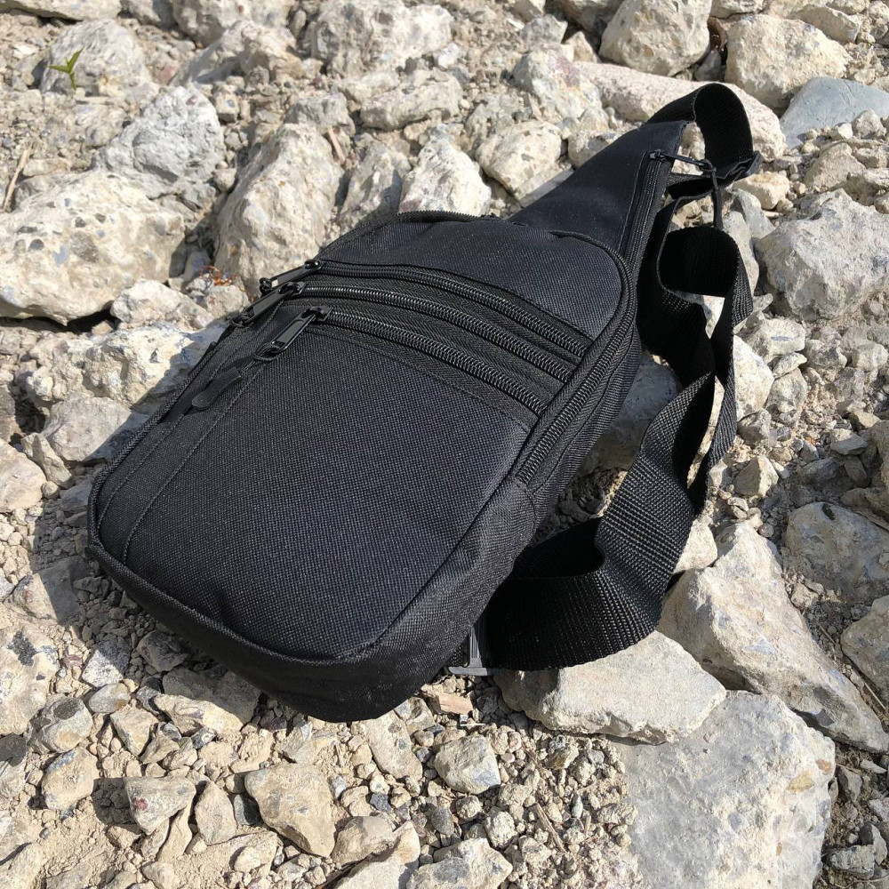 Чоловіча вулична сумка через плече, Чоловіча нагрудна сумка універсальна Нагрудна бананка містка QF-44 Львів - фото 2