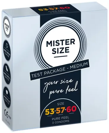 Набір презервативів Mister Size - pure feel - 53–57–60 (3 condoms), 3 розміри, товщина 0,05 мм Львів