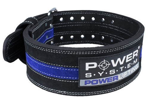 Пояс для пауерліфтингу Power System PS-3800  PowerLifting шкіряний Black/Blue Line XL Луцк - изображение 1