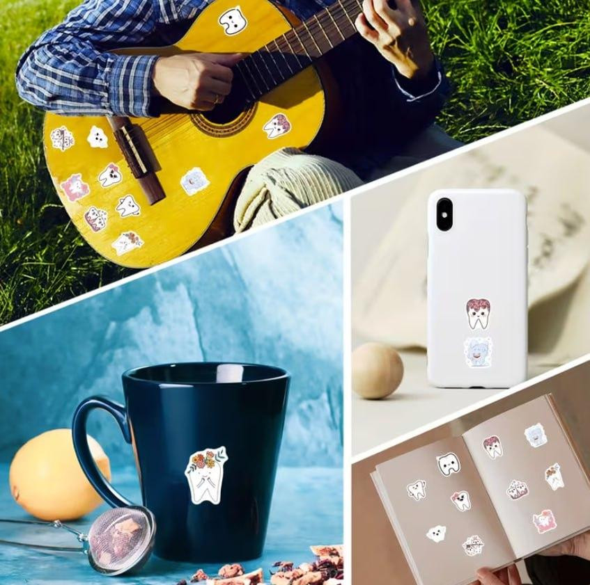 Стикеры зубчики – рулон 500 шт, милые наклейки для декора Киев - изображение 5