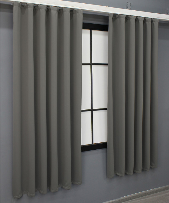 Комплект штор коротких VR-Textil Блекаут Midnight № 1228ш Сірий 140х170 см 2 шт (35-0158) Київ - фото 4