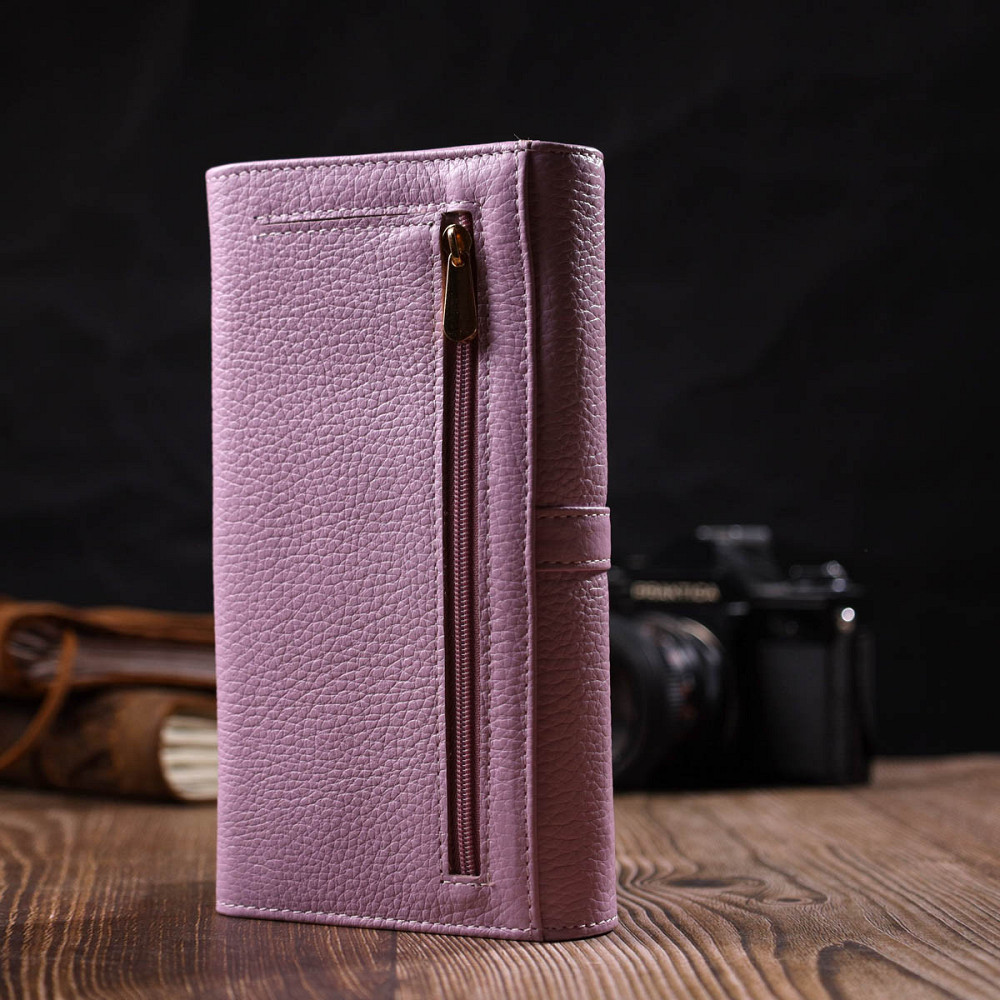 Женский кошелек с большим количеством отделений нежного цвета из натуральной кожи Tony Bellucci 21958 Лиловый Киев - изображение 8