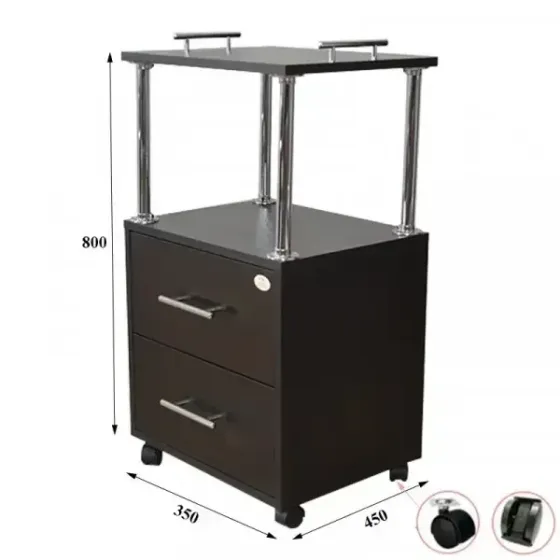 Коляска косметологическая с ящиками Стандарт 2 Черный Киев