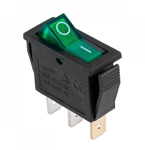 Выключатель KCD101 PRK-0001A клавишный мини (зелёный) Полтава - изображение 1