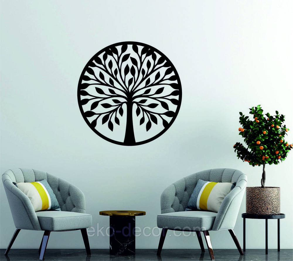 Декоративное настенное 3D Панно «Дерево в кругу» Декор на стену с объемом Киев - изображение 3