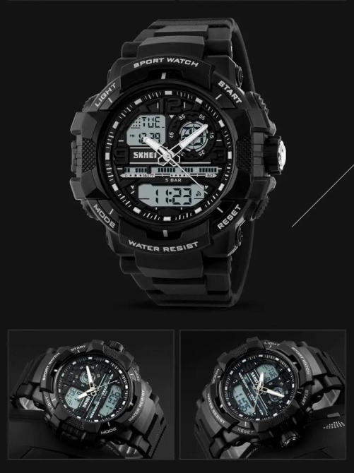 Мужские наручные часы Skmei 1164 (Черные) Винница - изображение 7