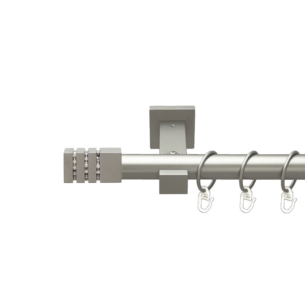 Карниз Orvit Ацтека металевий однорядний техно гладка труба кільце металеве Сатин 25 мм 300 см (00-00026220) Львов - изображение 1
