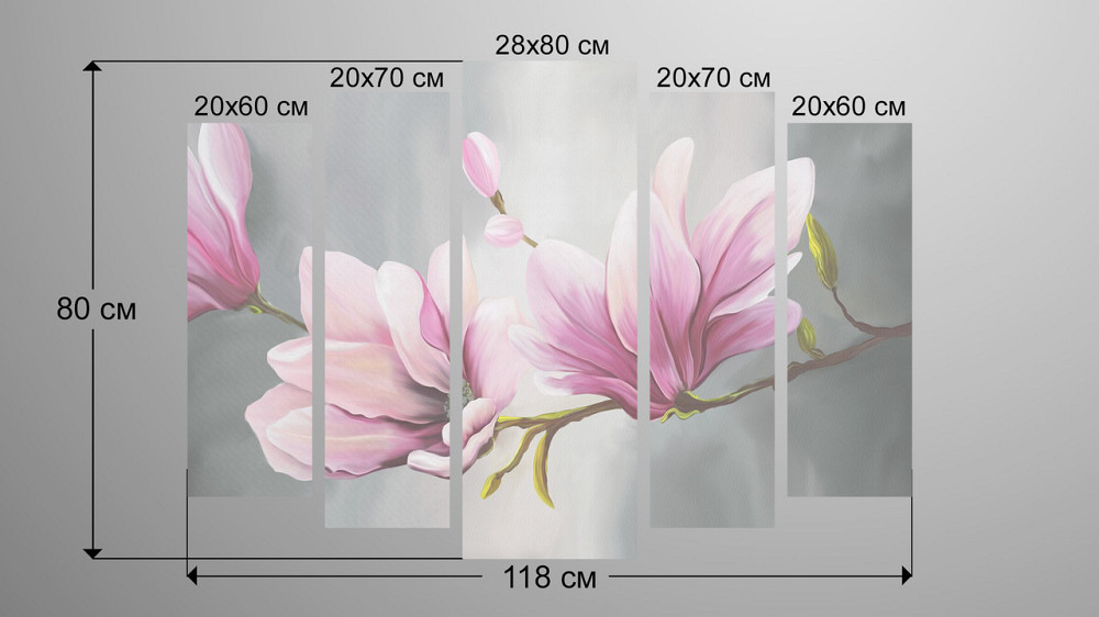 Модульна картина Абстракція Квіти Art-149_5 Київ - фото 3
