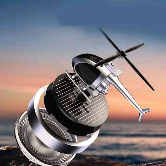 Ароматизатор у машину багаторазовий дифузор «Вертоліт» на сонячній батареї, освіжувач колір сріблястий Кам'янець-Подільський