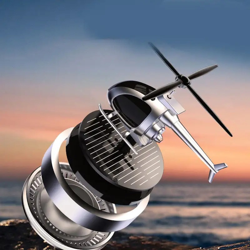 Ароматизатор у машину багаторазовий дифузор «Вертоліт» на сонячній батареї, освіжувач колір сріблястий Кам'янець-Подільський - фото 5