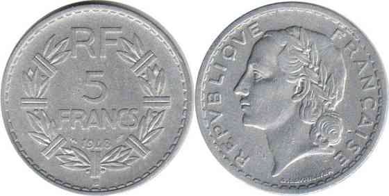 Франция 5 франков (1945-1952) алюминий Полтава
