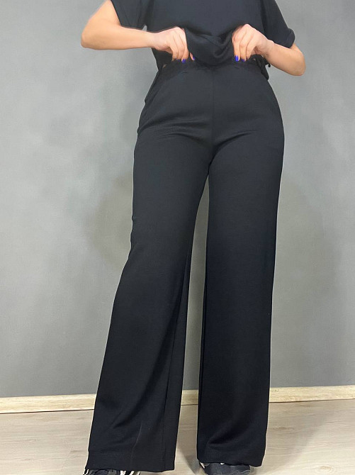 Костюм женский Prenses 3659 трикотажный футболка с брюками палаццо черный, черный, 2XL Киев - изображение 5