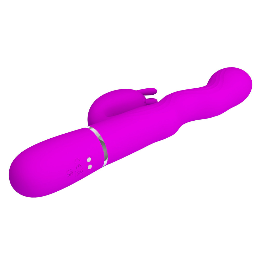 Вибратор-кролик PRETTY LOVE Laursen Purple, силикон, фиолетовый, 7 режимов вибрации и 4 волны Sex Aura Киев - изображение 4