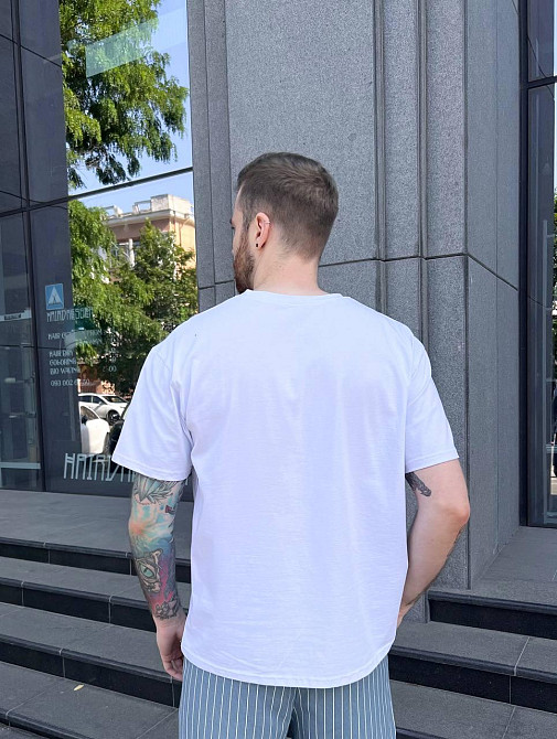 Футболка чоловіча COSY стрейч кулір, біла Київ - фото 3