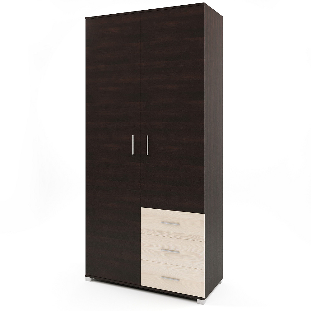 Шкаф прямой с ящиками Эверест Бриз ШП-4 венге + дуб молочный (DTM-2296) Львов - изображение 1