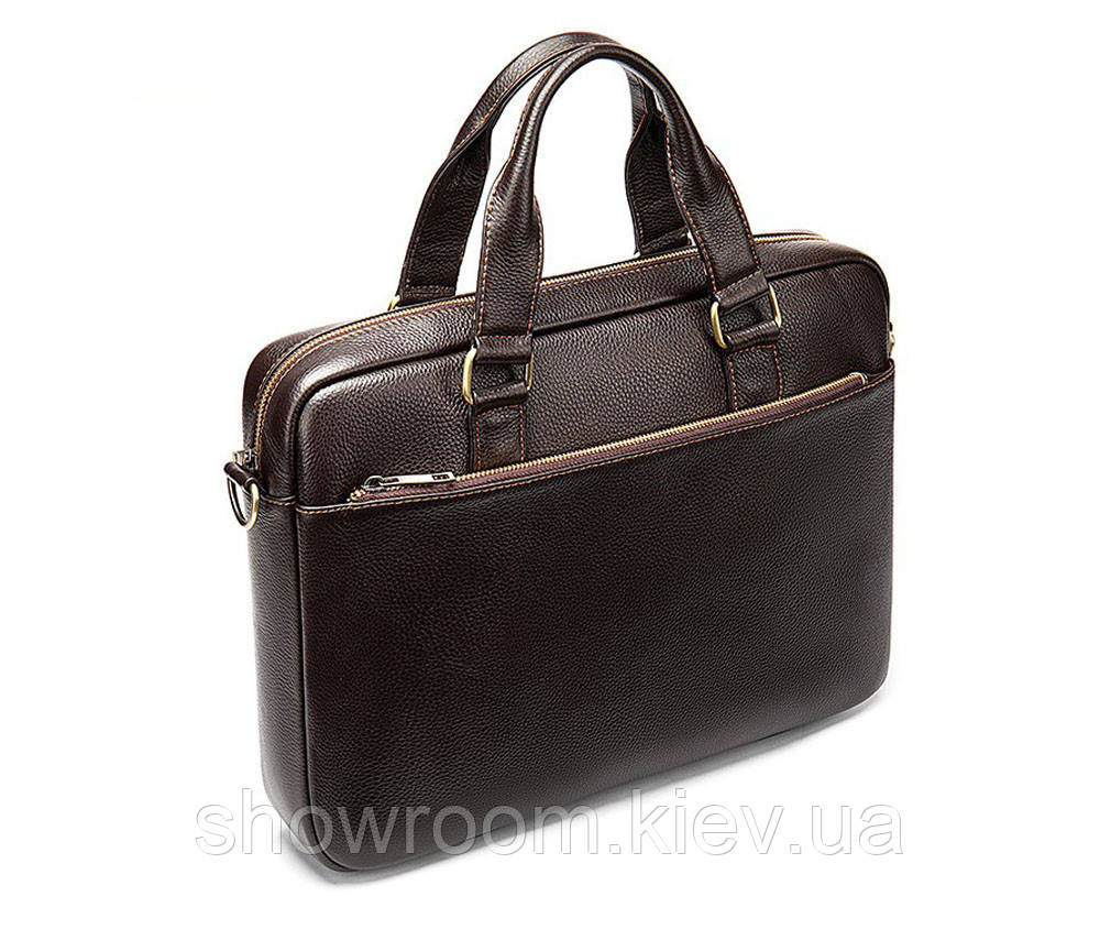 Чоловіча ділова шкіряна сумка Leather Collection (9919) коричнева Київ - фото 7