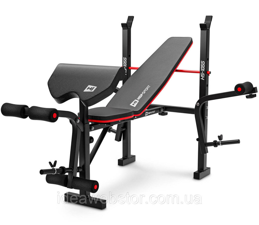 Набор для тренировок Elitum Titan 68 кг с лавкой HS 1055 Pro штангой и гантелями Киев - изображение 18