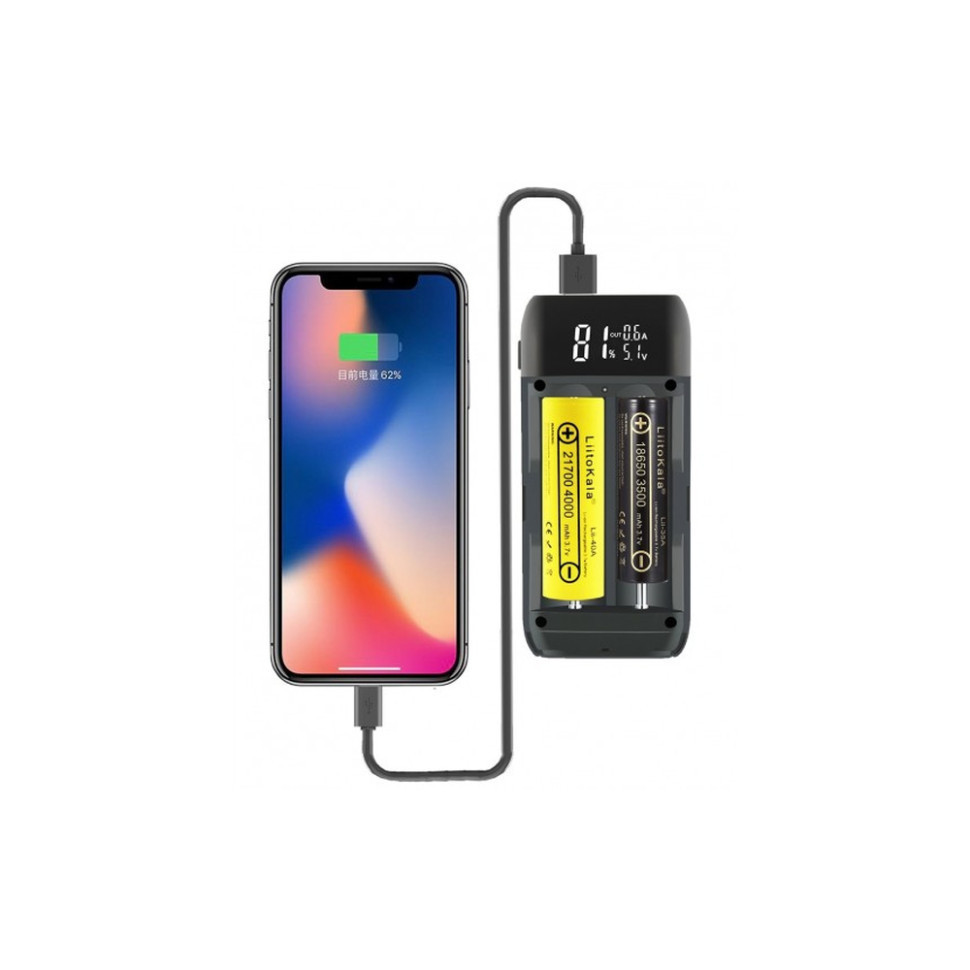 Зарядний пристрій-павербанк LiitoKala Lii-MP2 для акумуляторів на 2 канали (Червоний) Вінниця - фото 8