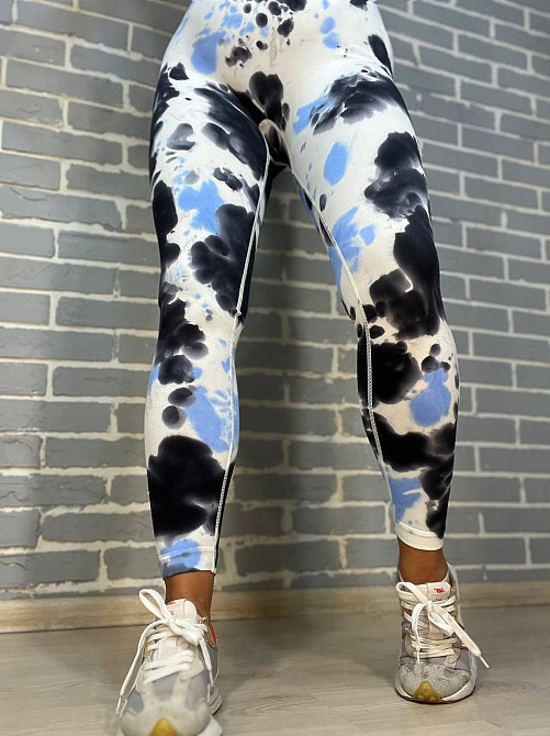 Лосини жіночі A-N 1346 варені тай дай пуш-ап блакитні з чорним, блакитний з чорним, S Київ - фото 5