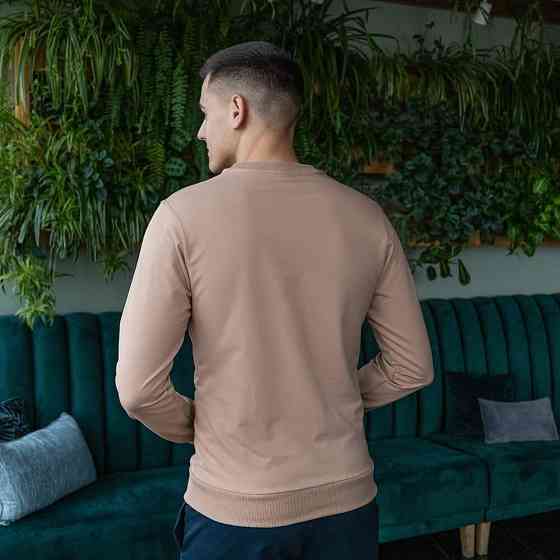 Свитшот мужской однотонный бежевый Pobedov 001 Киев