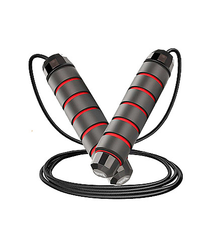 Скакалка швидкісна PowerPlay 4210 Power Weighted Jump Rope Чорна (2,7m.) Каменское - изображение 3