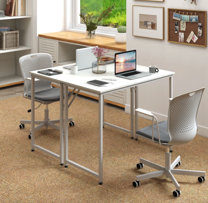 Комп'ютерний стіл Costway Helena із металевим каркасом білий Киев - изображение 4