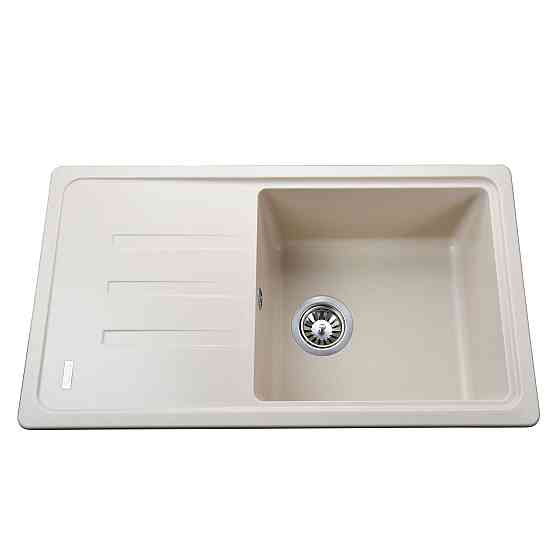 Гранітна мийка Globus Lux LUGANO слонова кiстка 780х435мм Київ