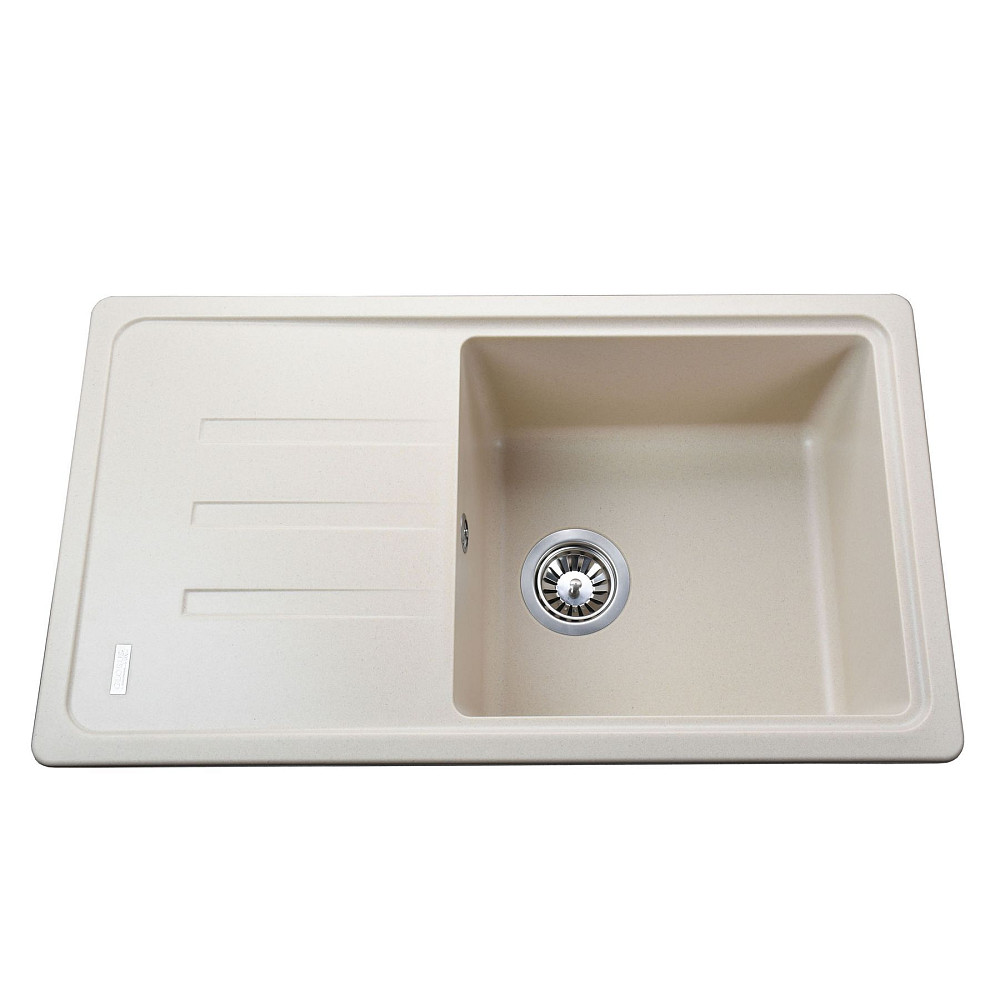 Гранітна мийка Globus Lux LUGANO слонова кiстка 780х435мм Тернопіль - фото 1