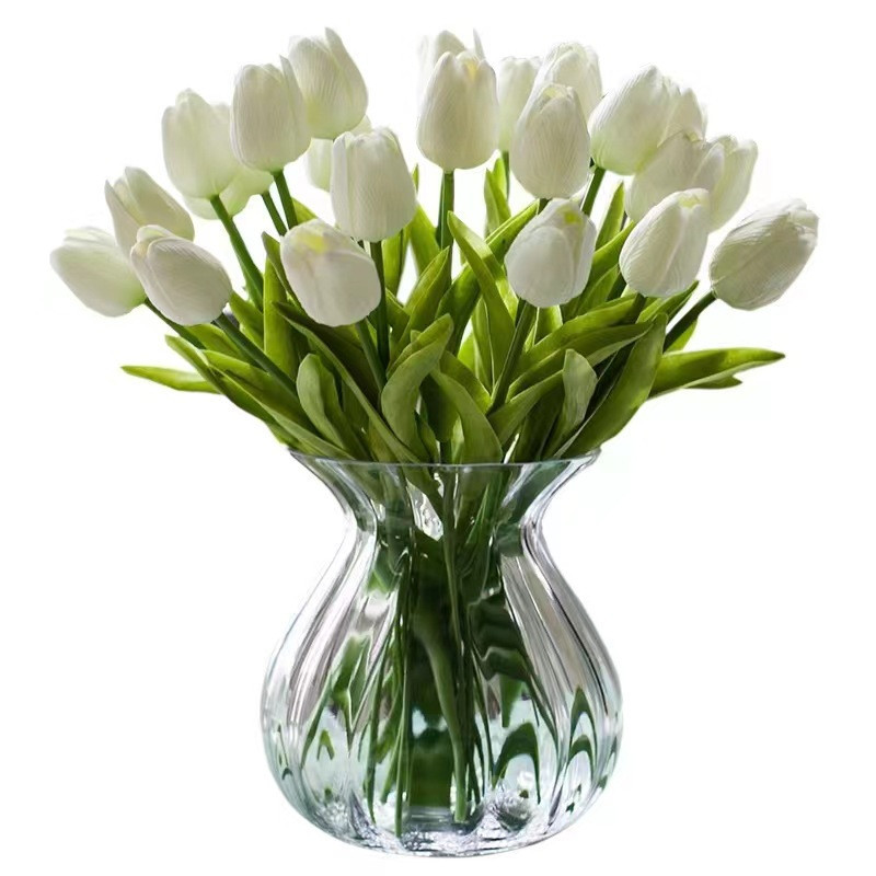 Штучні тюльпани 5 штук 34 см на 45 мм білий Київ - фото 4