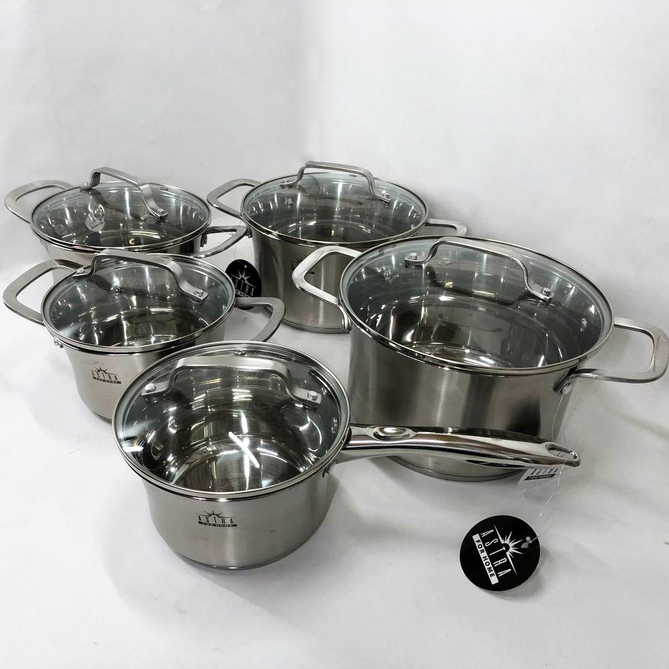 Набор высоких кастрюль 10, Кастрюли с прозрачными крышками, Набор кастрюль с антипригарным дном LU-50 Львов - изображение 8