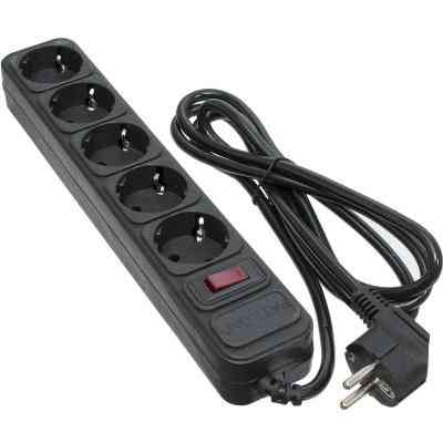 Сетевой фильтр питания Patron 1.8 m3*1mm2 (SP-1052) 5 розеток BLACK (EXT-PN-SP-1052) Винница