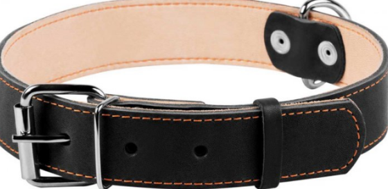 Нашийник 1671 15мм "Люкс" 1 стор. прикрашений стразами Чорний Вінниця