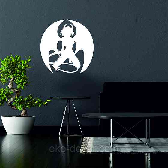 Декоративное настенное Панно «Дьяволица», Декор на стену 90*90 см, Белый Киев