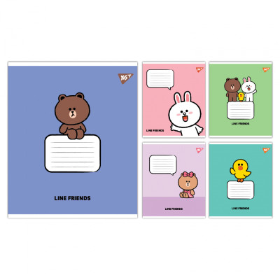 Зошит Yes Line Friends Stylish А5 12 аркушів коса лінія (767647) Вінниця - фото 1