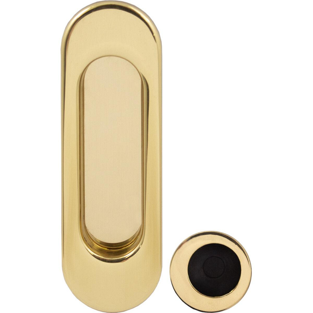 Ручка овальна на розсув. двері Fimet 3665AC F01 пол латунь (комплект) Київ - фото 1