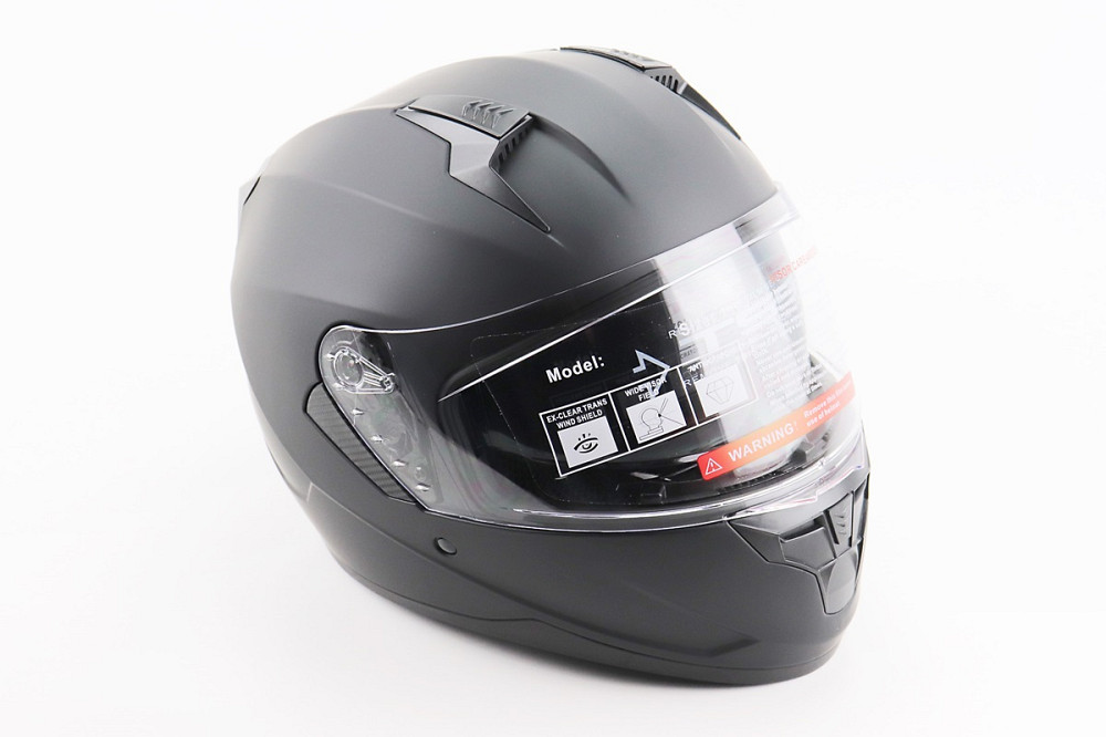 Шолом інтеграл, закритий (сертифікація DOT)+відкидні окуляри BLD-M67 L (59-60см), ЧОРНИЙ матовий Киев - изображение 1