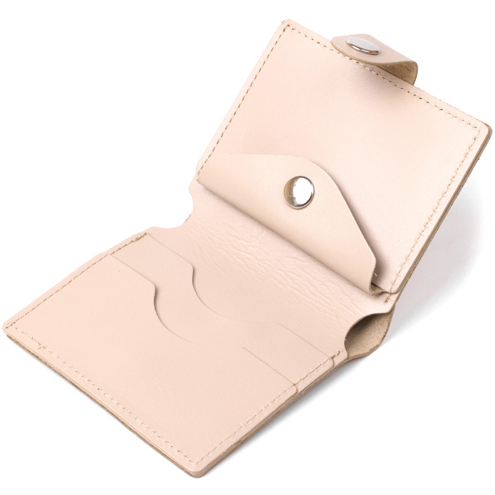 Компактное кожаное портмоне Бежевый (SHVIGEL) Киев - изображение 10