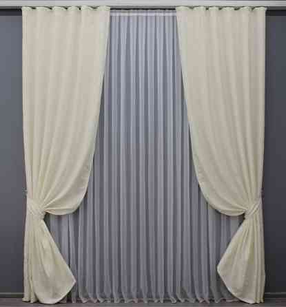 Комплект готовых штор VR-Textil Софт № 1441ш Молочный 140х270 см 2шт (33-0339) Киев