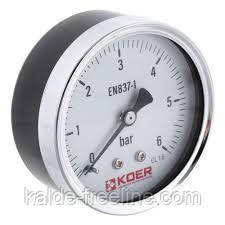 Манометр аксиальный Koer 63мм., 6 бар Харьков - изображение 1