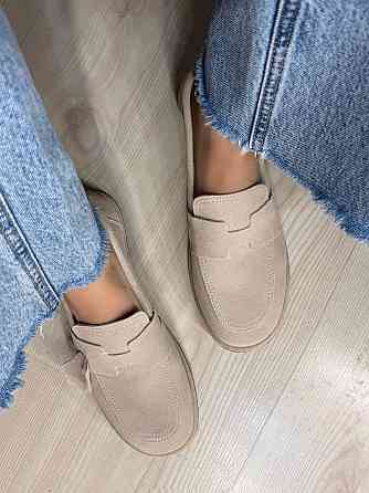 Туфлі жіночі Hengji 560-5 лофери замшеві бежеві, 38, 24 см Київ