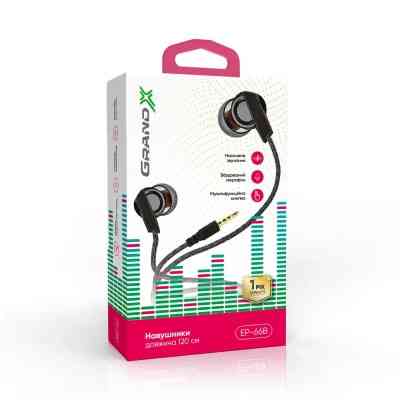 Наушники Grand-X EP-66B Black (EP-66B) Винница