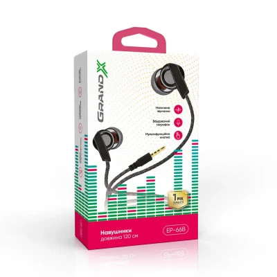 Наушники Grand-X EP-66B Black (EP-66B) Винница - изображение 2
